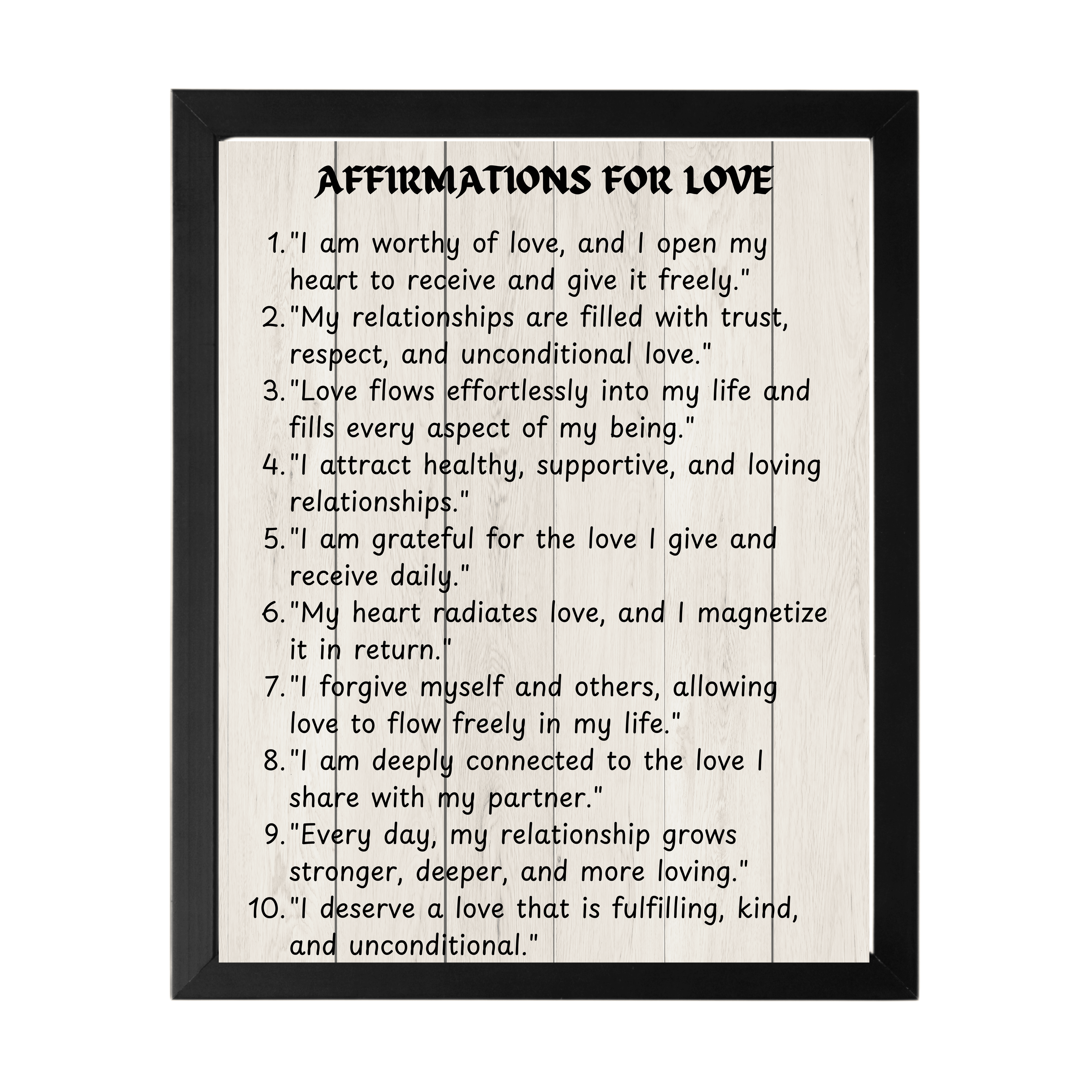 AFFIRMATIONS ON LOVE